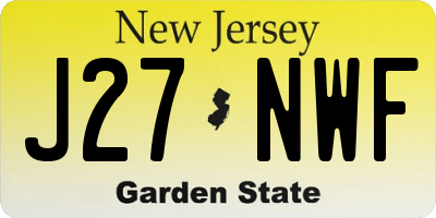 NJ license plate J27NWF