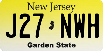 NJ license plate J27NWH