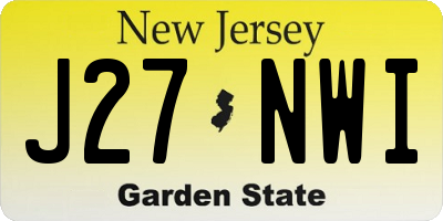 NJ license plate J27NWI