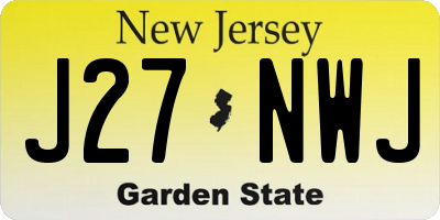 NJ license plate J27NWJ