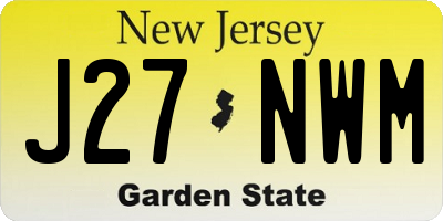 NJ license plate J27NWM