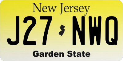 NJ license plate J27NWQ