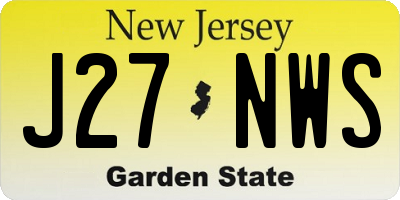 NJ license plate J27NWS