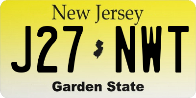 NJ license plate J27NWT