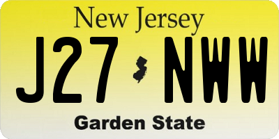 NJ license plate J27NWW