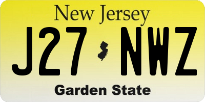 NJ license plate J27NWZ