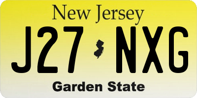 NJ license plate J27NXG