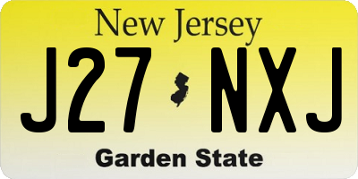 NJ license plate J27NXJ