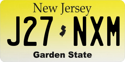 NJ license plate J27NXM