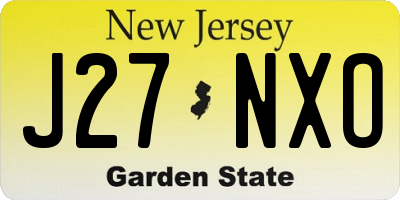 NJ license plate J27NXO