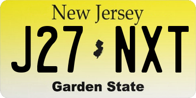 NJ license plate J27NXT