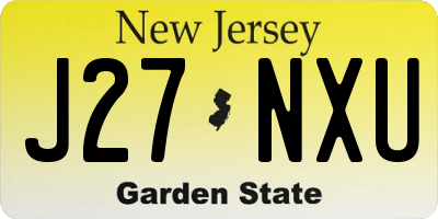 NJ license plate J27NXU