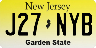 NJ license plate J27NYB
