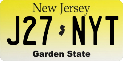 NJ license plate J27NYT