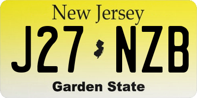 NJ license plate J27NZB