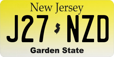NJ license plate J27NZD