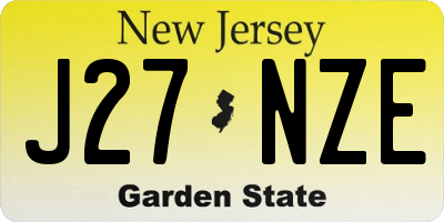 NJ license plate J27NZE