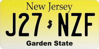 NJ license plate J27NZF