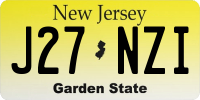 NJ license plate J27NZI