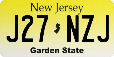 NJ license plate J27NZJ
