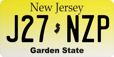 NJ license plate J27NZP