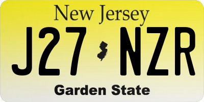 NJ license plate J27NZR