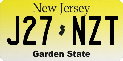 NJ license plate J27NZT
