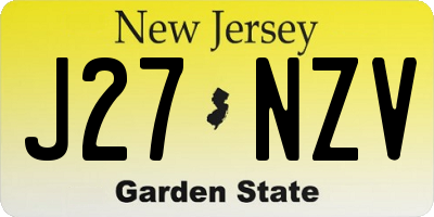 NJ license plate J27NZV