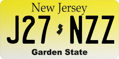 NJ license plate J27NZZ