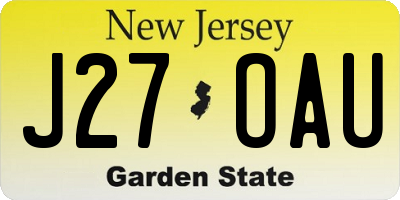 NJ license plate J27OAU