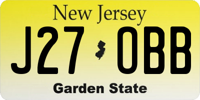 NJ license plate J27OBB