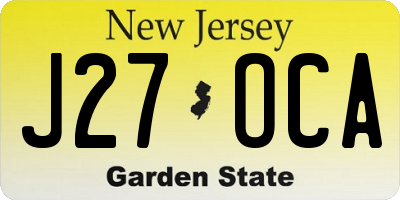 NJ license plate J27OCA