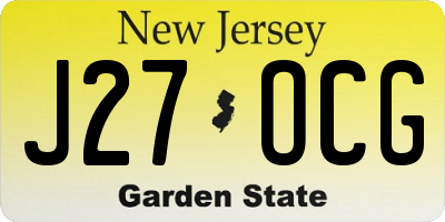 NJ license plate J27OCG