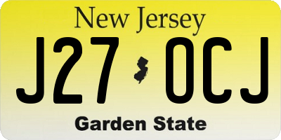 NJ license plate J27OCJ