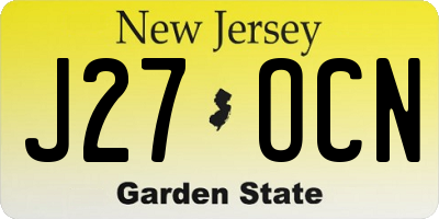 NJ license plate J27OCN
