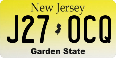 NJ license plate J27OCQ