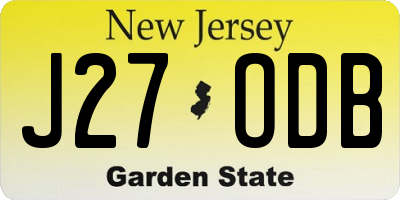 NJ license plate J27ODB