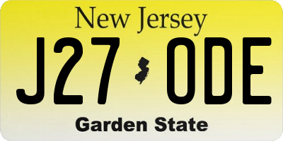 NJ license plate J27ODE