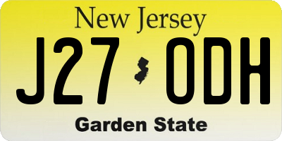 NJ license plate J27ODH