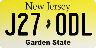 NJ license plate J27ODL