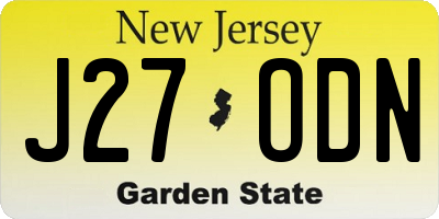 NJ license plate J27ODN