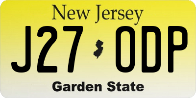 NJ license plate J27ODP