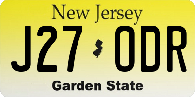 NJ license plate J27ODR