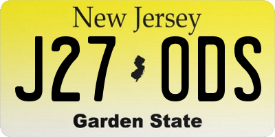 NJ license plate J27ODS