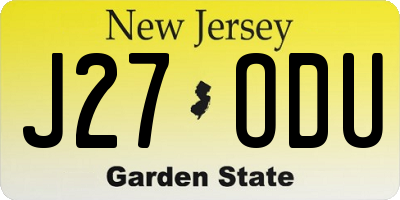 NJ license plate J27ODU