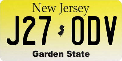 NJ license plate J27ODV