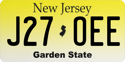 NJ license plate J27OEE