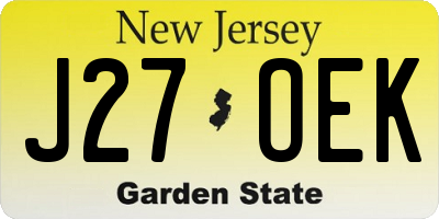 NJ license plate J27OEK