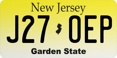 NJ license plate J27OEP