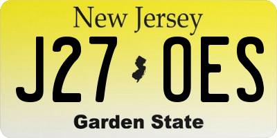 NJ license plate J27OES